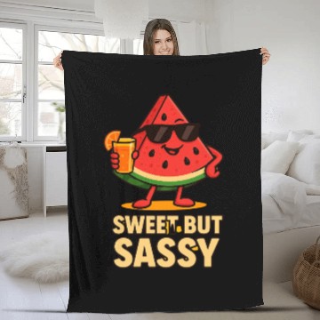 Discover FUNNY WATERMELON Fleece Blankets