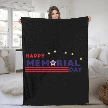 Discover Happy Memorial Day – USA Star & Stripes Design Fleece Blankets