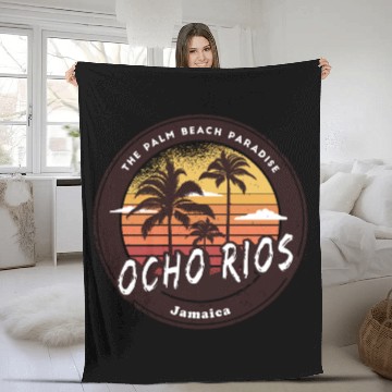 Discover Ocho Rios Jamaica - Tropical Paradise Fleece Blankets