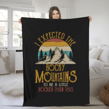 Discover Rocky Mountains – Funny Travel Quote Fleece Blankets
