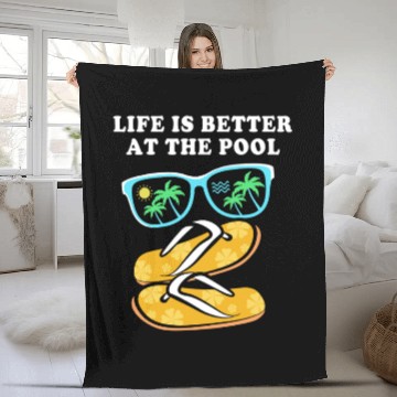 Discover Pool Party Squad Summer Swimming Fleece Blankets
