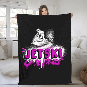 Discover Jetski Graffiti - Splash And Ride Fleece Blankets