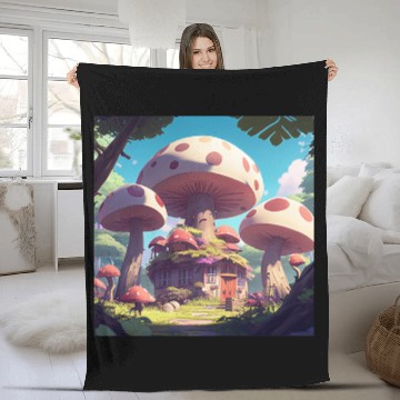Discover Life Beneath the Mushrooms Fleece Blankets