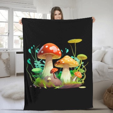 Discover Funky Fungi – Nature’s Neon Wonder Fleece Blankets
