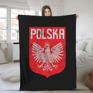 Discover Polish American Flag Poland Polska Racing Fleece Blankets