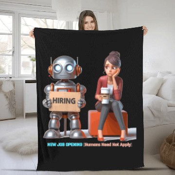 Discover New Job Opening - AI Takeover Fleece Blankets