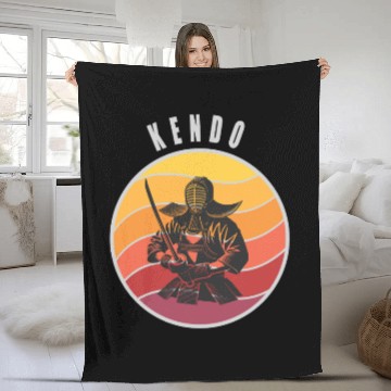 Discover Retro Kendo Samurai Style Fleece Blankets