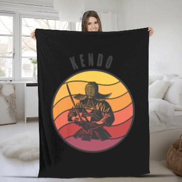 Discover Retro Kendo Samurai Style Fleece Blankets