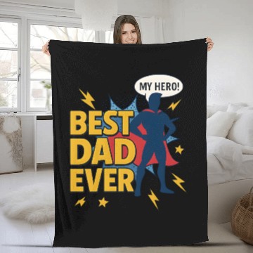 Discover Best Dad ever superhero style Fleece Blankets