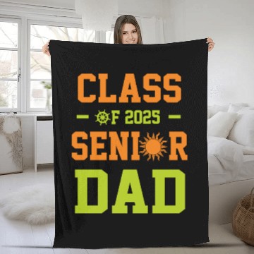 Discover dad graduation class of 2025 senior father Fleece Blankets