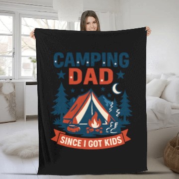 Discover Camping Dad Since I Have Kids gif for Father’s day Fleece Blankets