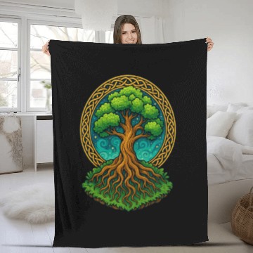 Discover Tree of Life Fantasy Illustration Fleece Blankets