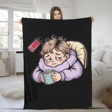 Discover Social Battery 0% – Please Do Not Disturb Fleece Blankets