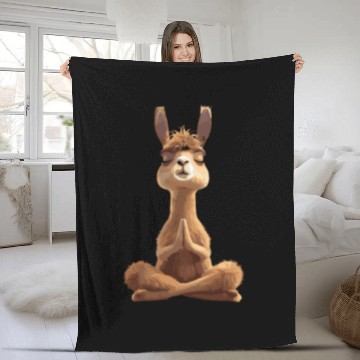 Discover Zen Llama Meditation Serenity Gentle Peaceful Fleece Blankets