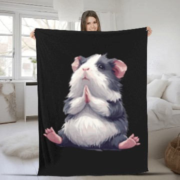 Discover Prayerful Guinea Pig Animal Zen Fleece Blankets