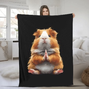Discover Peaceful Meditation Guinea Pig Zen Moment Pet Fleece Blankets