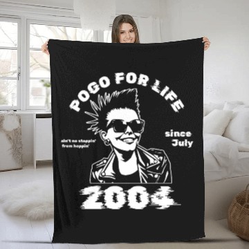 Discover 21st birthday Pogo for life since 07/2004 Fleece Blankets