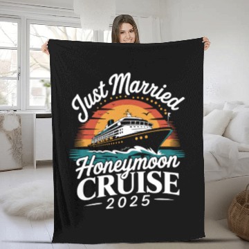 Discover Just Married Honeymoon Cruise 2025 Adventure Fleece Blankets