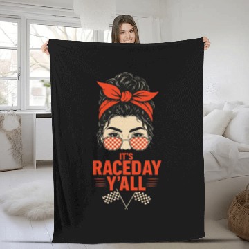 Discover Retro Race Day Vibes for Women with Sunglasses Fleece Blankets