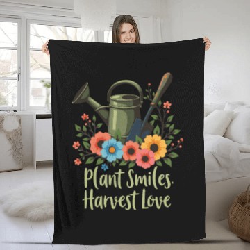 Discover Plant Smiles Garden Fleece Blankets