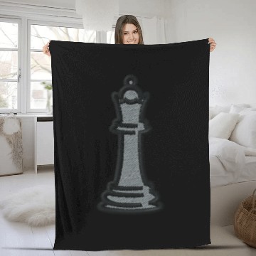 Discover Chess piece embroidered Fleece Blankets