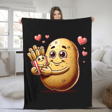 Discover Potato Loves Fries Fleece Blankets