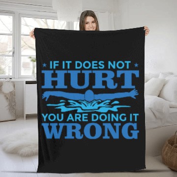 Discover Funny Swim Quote Fleece Blankets