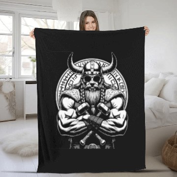 Discover Viking Warrior Man Odin Thor Norman Walhalla Fleece Blankets