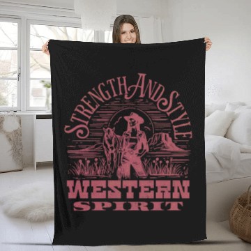 Discover Cowgirl Strength & Style – Western Spirit Fleece Blankets