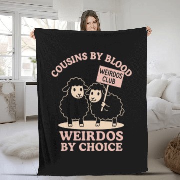Discover Funny Black Sheep Cousin Quirky Family Outcast Fleece Blankets