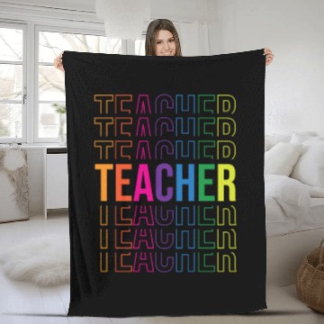 Discover Stacked Teacher Back To School Fleece Blankets
