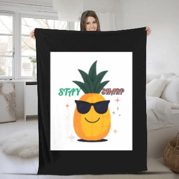 Discover “Stay Sharp” (Pineapple with Sunglasses) Fleece Blankets