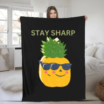 Discover “Stay Sharp” (Pineapple with Sunglasses) Fleece Blankets