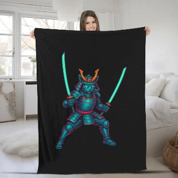 Discover Legendary Samurai Cat – Epic Warrior Design” Fleece Blankets