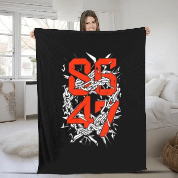 Discover Bold "8647" Chains & Numbers Graphic Art Fleece Blankets