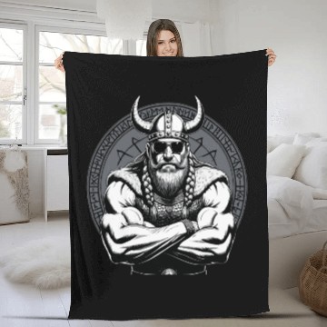 Discover Viking Warrior Man Odin Thor Norman Walhalla Fleece Blankets