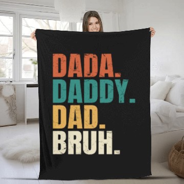 Discover Dada Daddy Dad Bruh Fathers Day Funny Dad Bruh Fleece Blankets