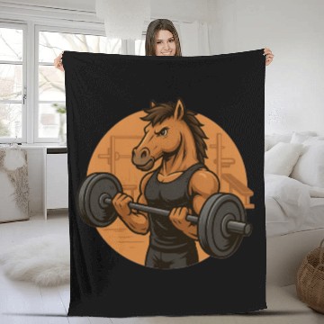 Discover Horsepower Gains – Muscular Gym Horsa Design Fleece Blankets