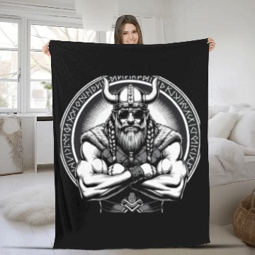 Discover Viking Warrior Man Odin Thor Norman Walhalla Fleece Blankets