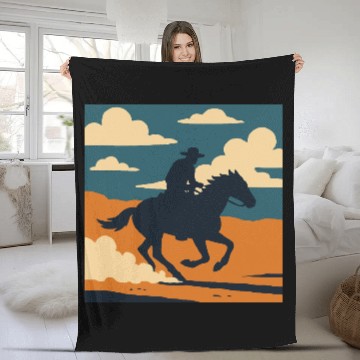 Discover Wild West Cowboy Ride Fleece Blankets