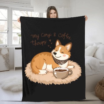Discover My Corgi & Coffee Therapy - Cute Corgi & Bliss Fleece Blankets