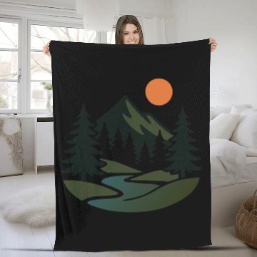 Discover Scenic Nature View – Peaceful Landscape design Fleece Blankets