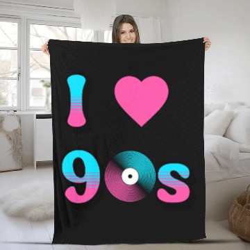 Discover I Love The 90s Retro Nostalgia Fleece Blankets