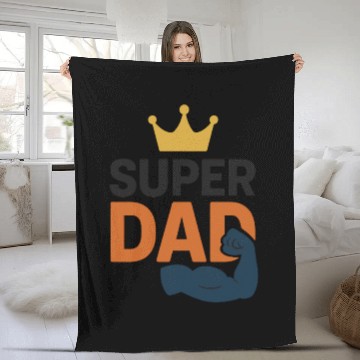 Discover Father's Day gift (super dad) Fleece Blankets