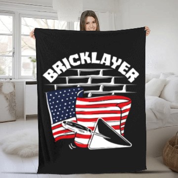 Discover Bricklayer American Pride Flag Design Fleece Blankets