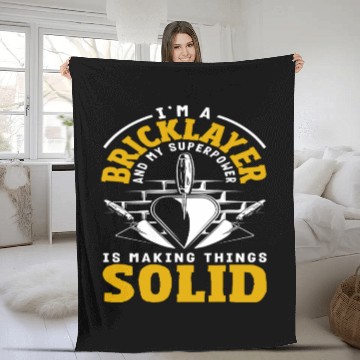 Discover Bricklayer Superpower Making Things Solid Fleece Blankets