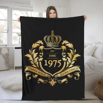 Discover 50th birthday Semper Verum - Established 06/1975 Fleece Blankets