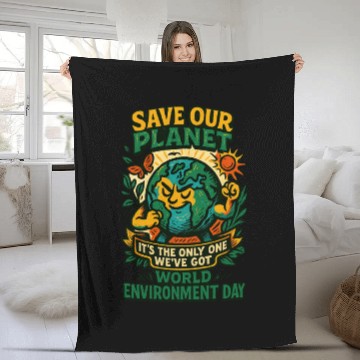 Discover Earth Celebrates World Environment Day Fleece Blankets