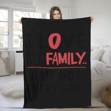 Discover Love Family Handwritten Quote Design Fleece Blankets