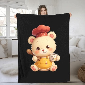 Discover Chef Bear - Secret Fuel Coffee Fleece Blankets